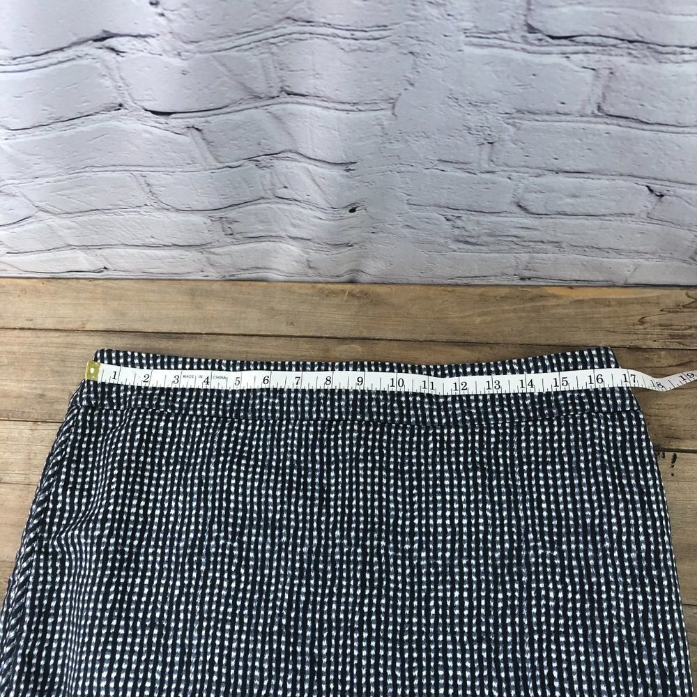 LOFT black/white/blue check skirt - Picture 8 of 9